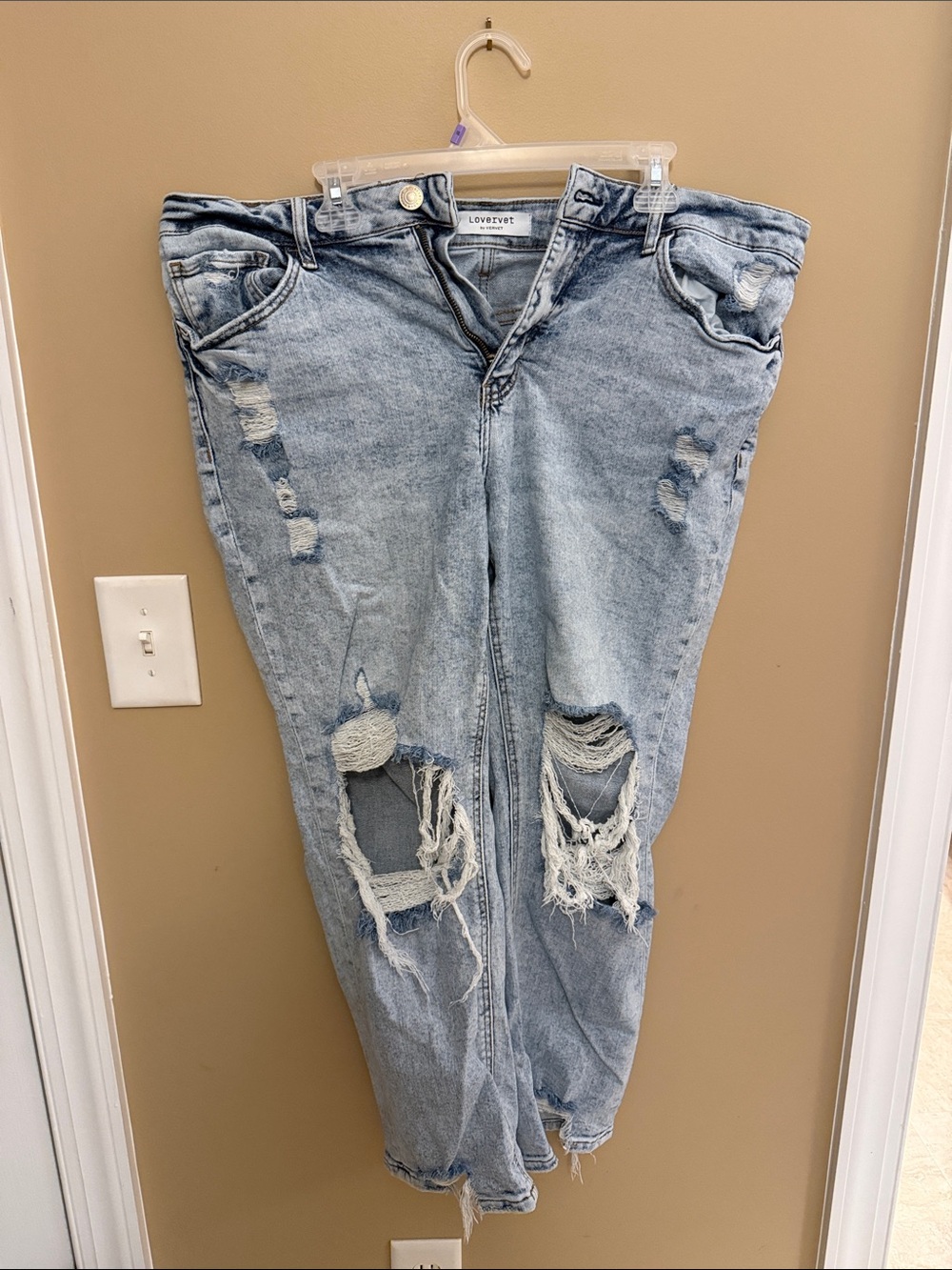 Lovetree Light Blue Distressed Boyfriend Jeans
